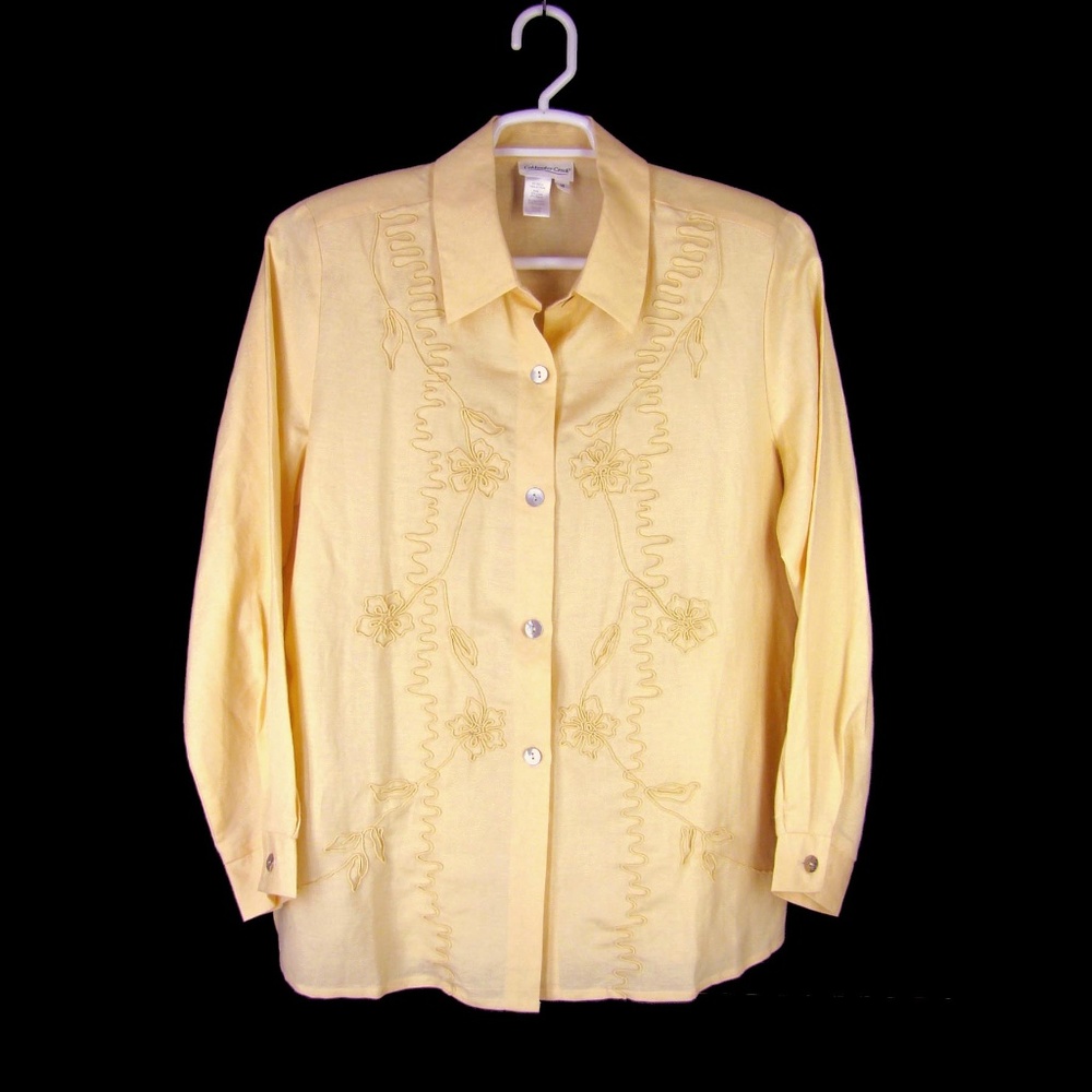 Coldwater Creek Light Linen Rayon Summer Jacket 14